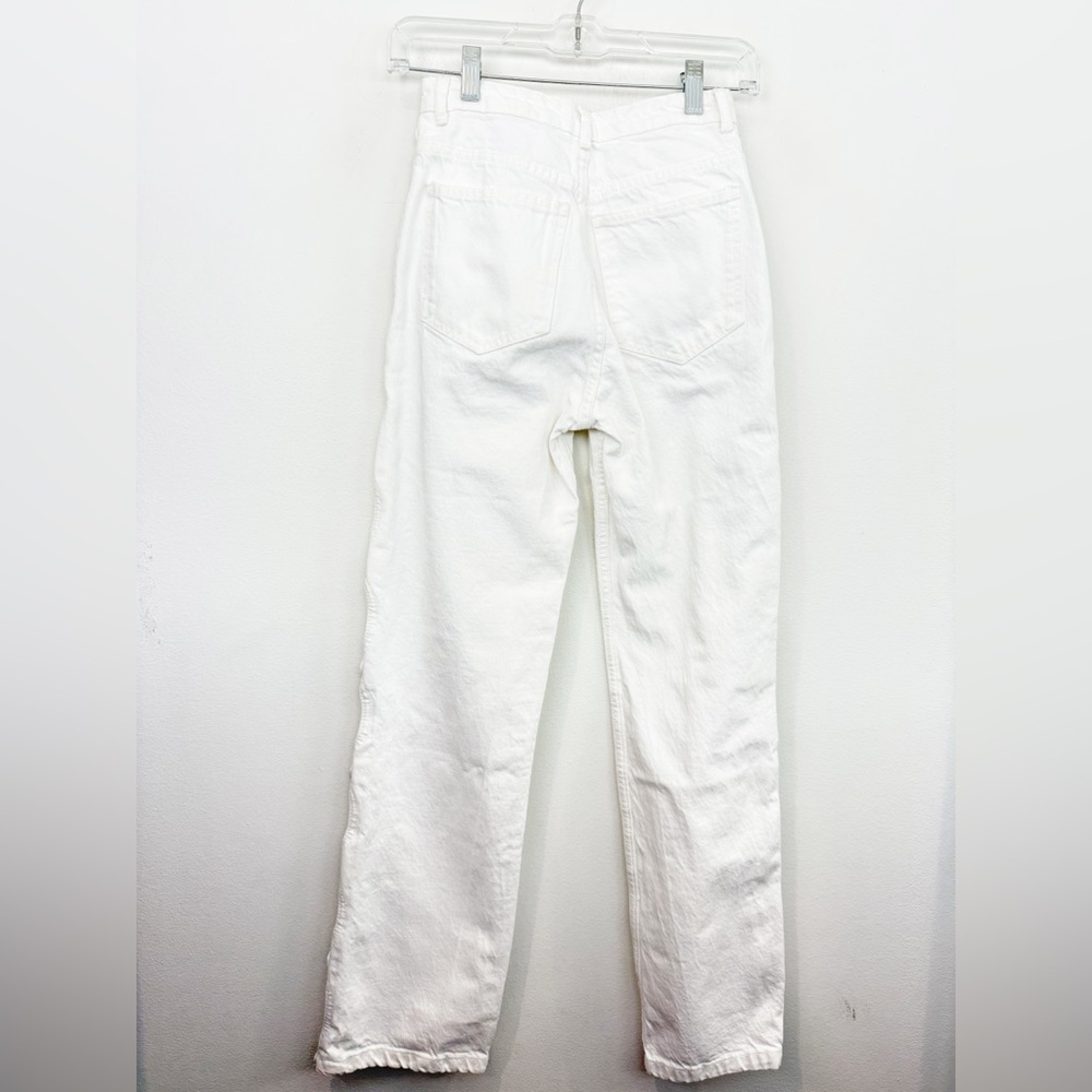 Zara White Cut Out Straight Denim Jeans Size 2 NWT - Picture 7 of 8
